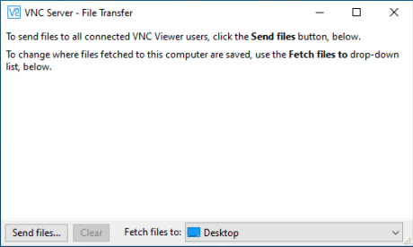 VNC Server File transfer send