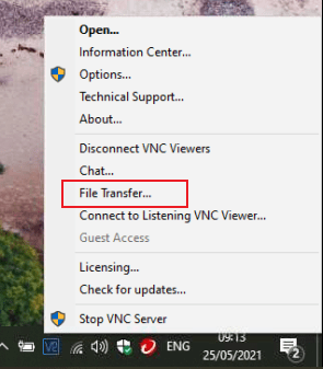 VNC Server File transfer