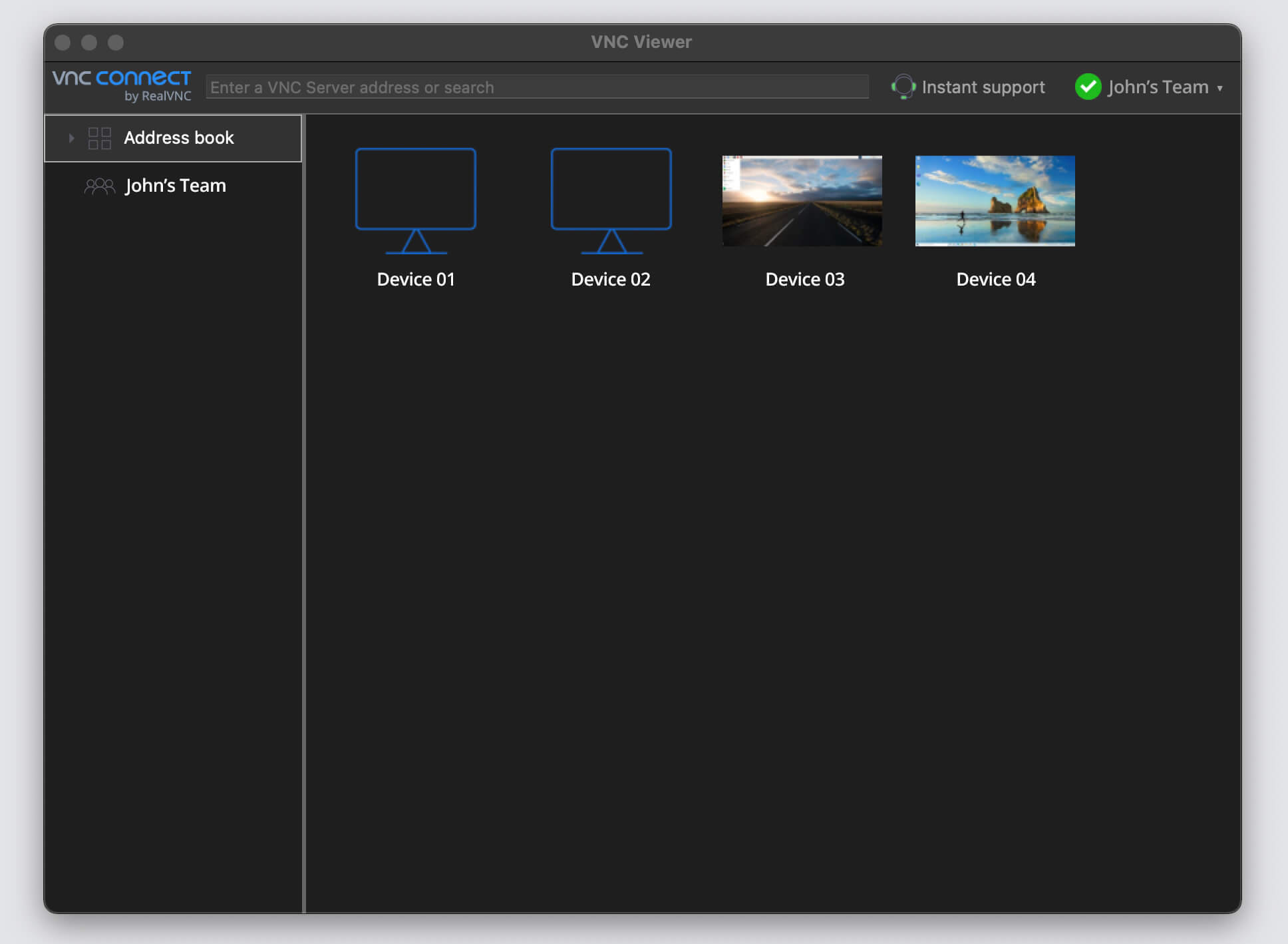 VNC Viewer Mac OS machines list screen sharing