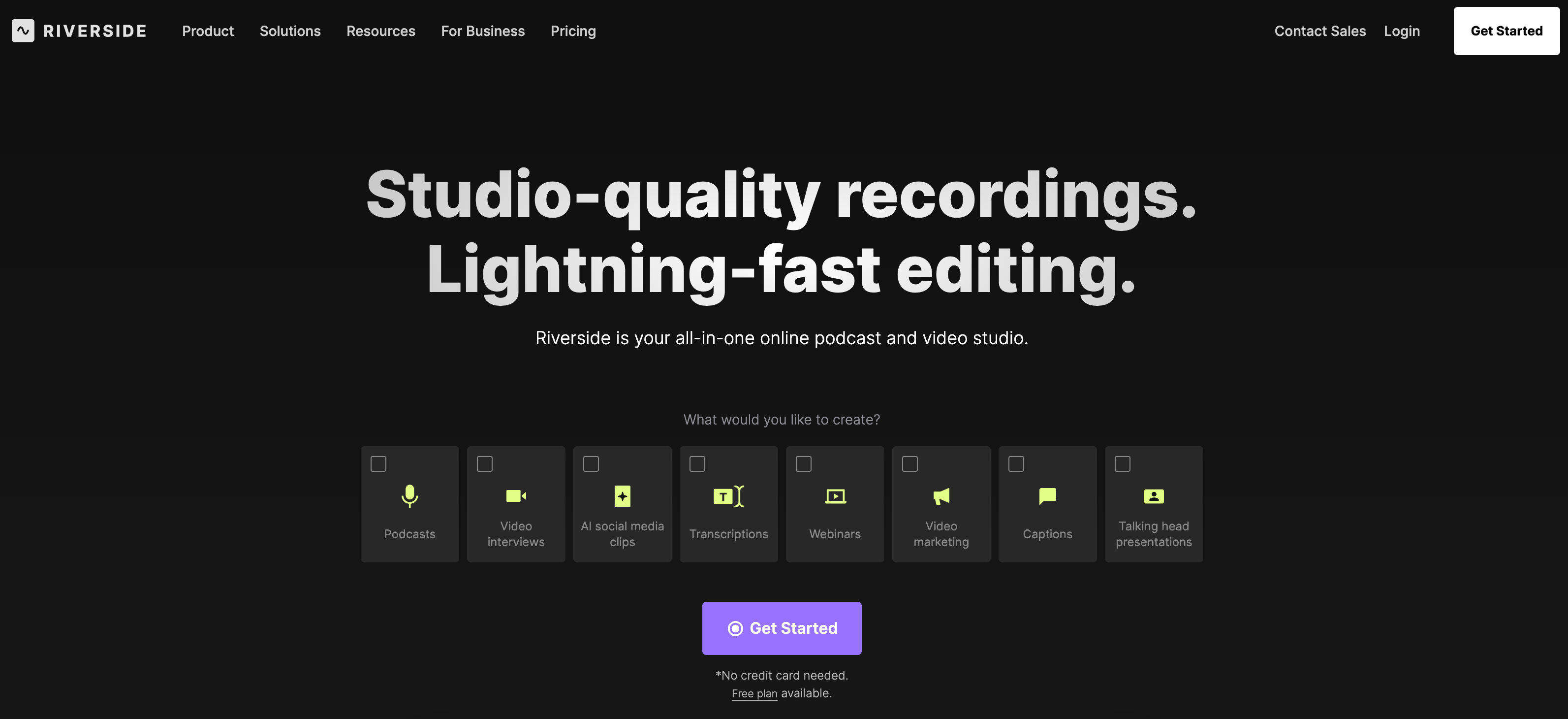 Screenshot of Riverside website