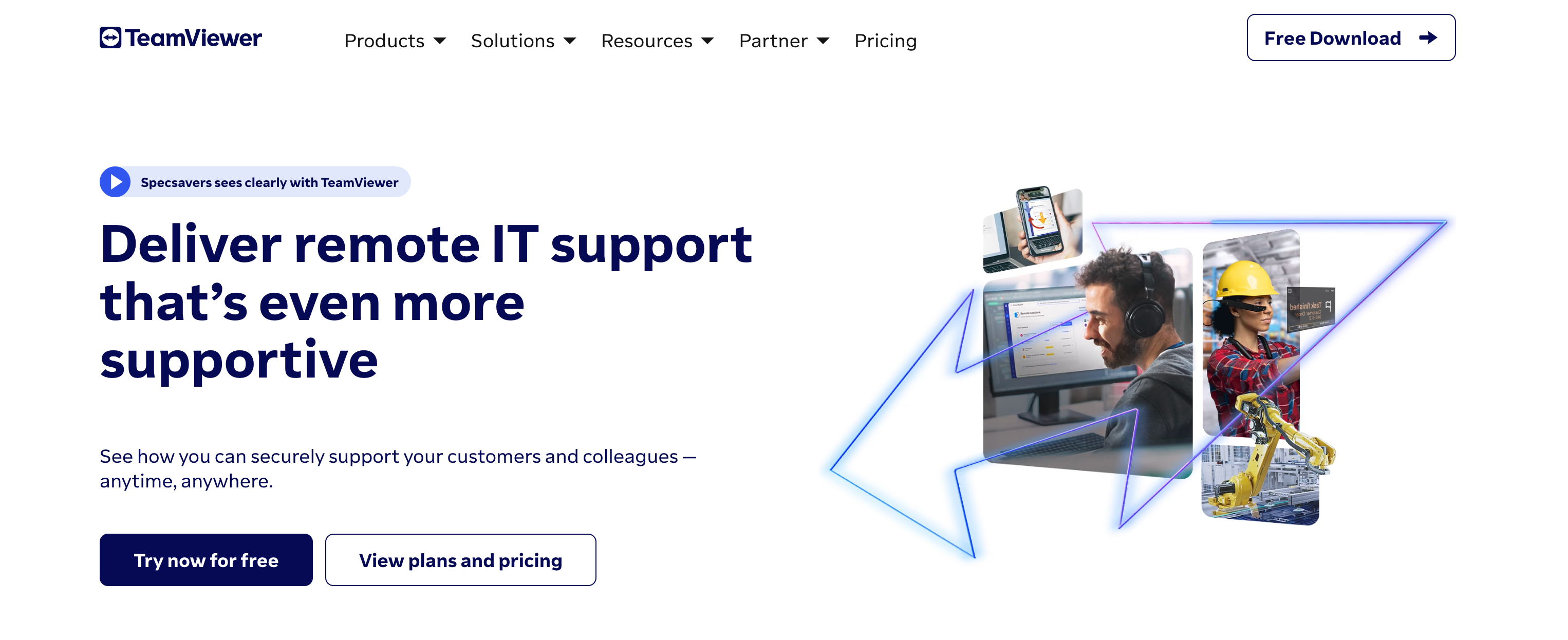 Screenshot of TeamViewer website