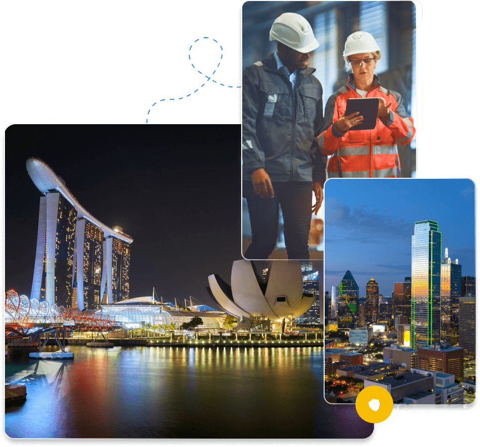 Three photos showing different elements of industry that can be joined with remote IoT management.