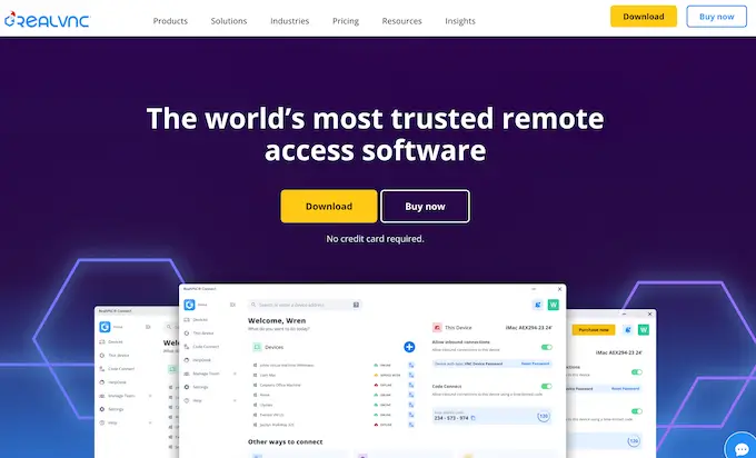 RealVNC for secure remote access