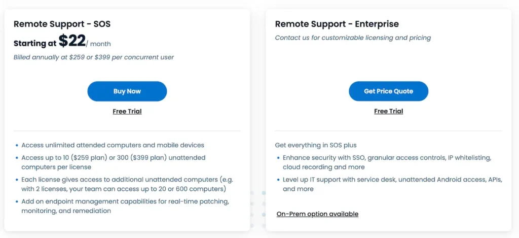 Splashtop remote support pricing and plans