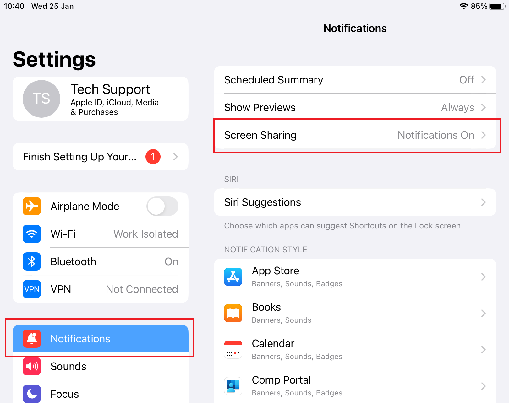 Enabling Screen Sharing
