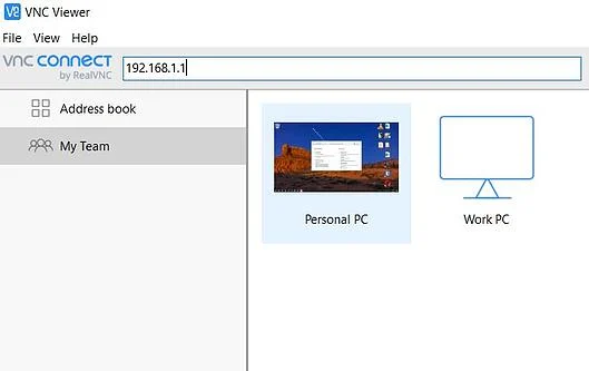 RealVNC Viewer screenshot