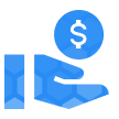 cost savings hand with coin