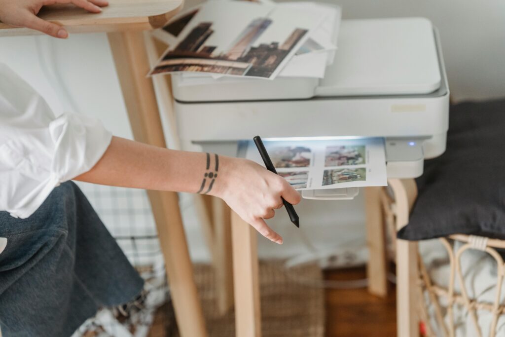 woman printing