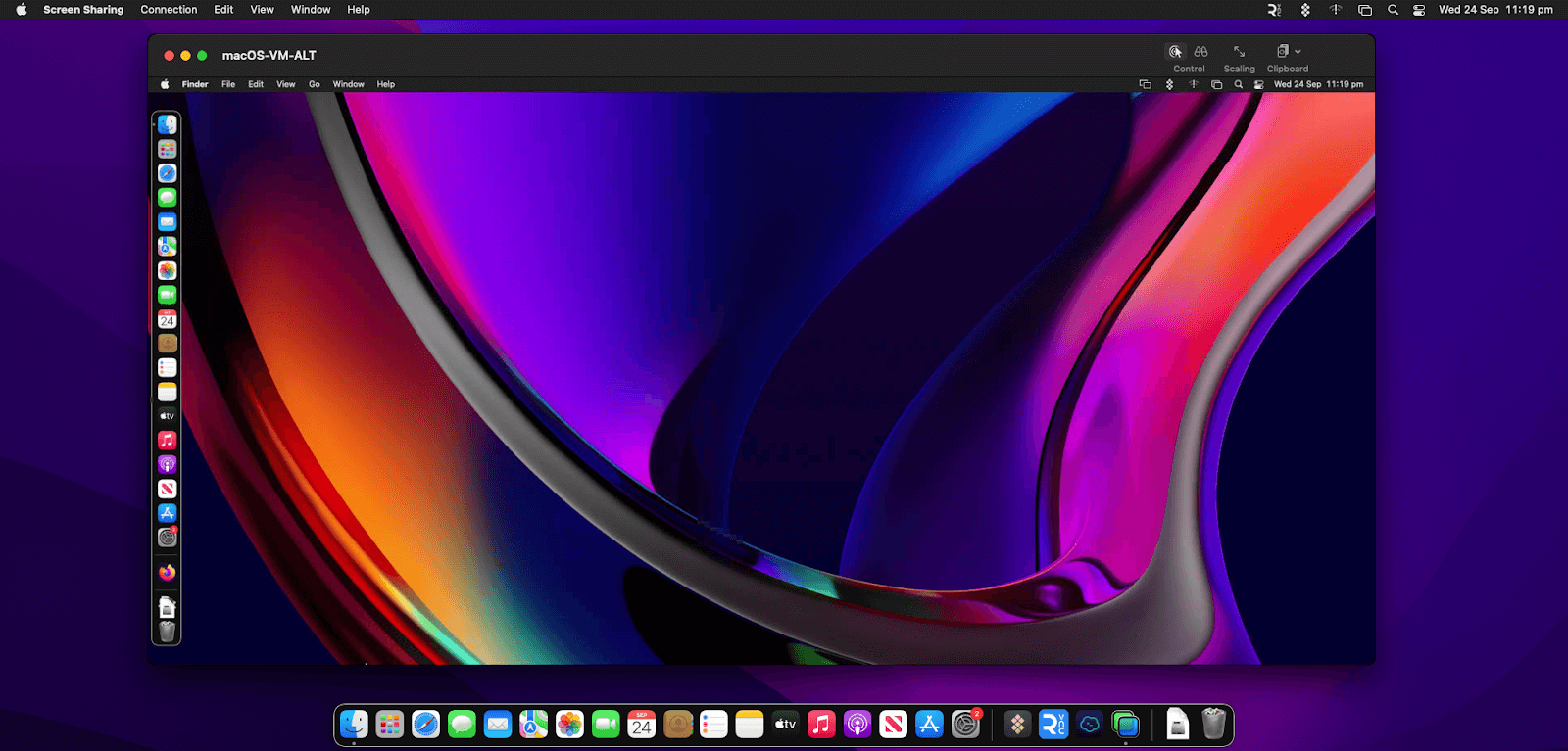 macOS remote session using Apple Screen Share