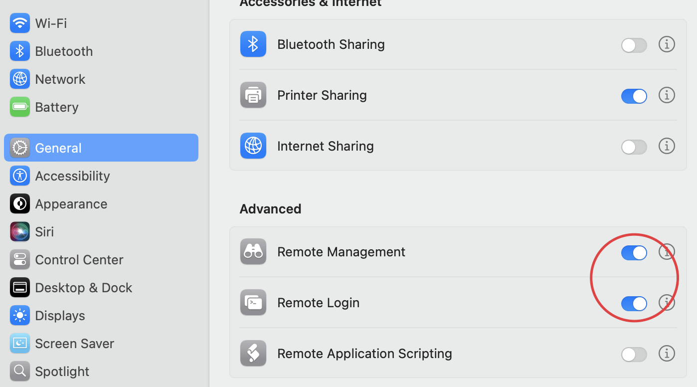 remote management setting