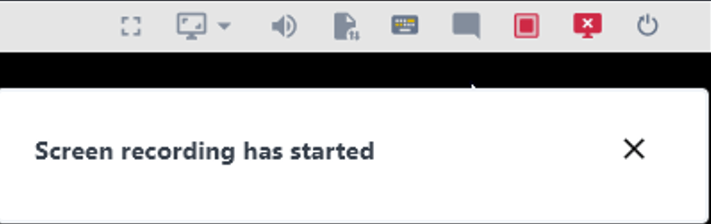 screen recording has started
