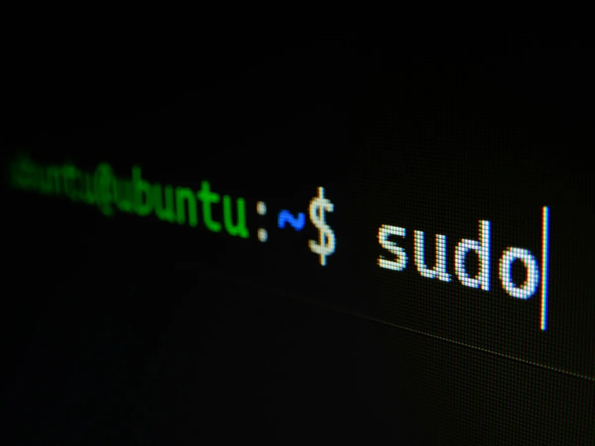 Close-up of a Linux bash terminal displaying the sudo command