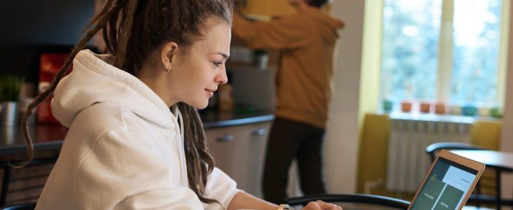 Image of a woman using a laptop